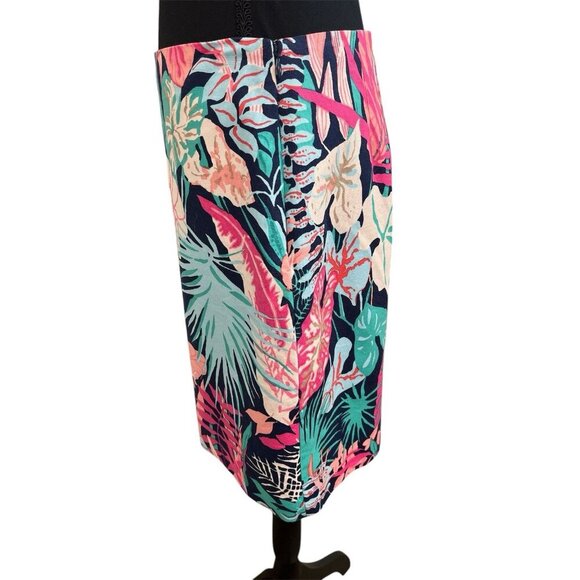 TALBOTS Jungle Botanical Stretch Cotton Canvas Skirt ~ 6P - Picture 4 of 7